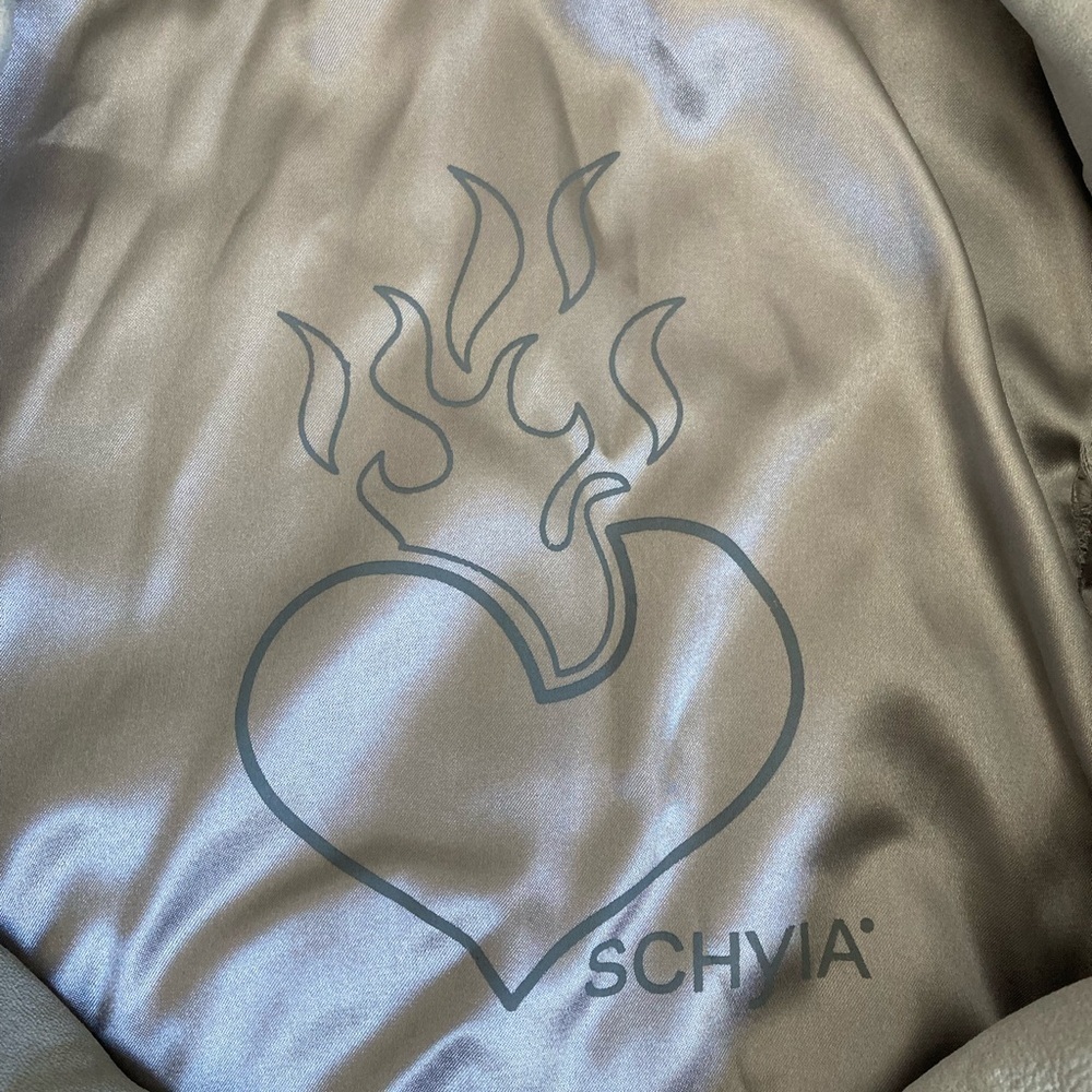 Schyia Lamb Leather Moto Jacket Light Blue - Picture 10 of 13